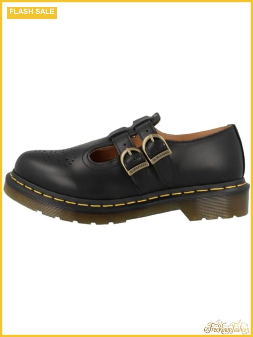 Dr. Martens 8065 Mary Jane Leather Flats T-Strap AirWair Sole